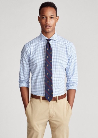 Men's Polo Ralph Lauren Classic Fit Plaid Poplin Shirts | 841973ETQ